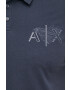 Armani Exchange Памучна тениска с яка - Pepit.bg