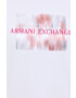 Armani Exchange Рокля в бяло къс модел с уголемена кройка - Pepit.bg