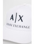 Armani Exchange Шапка в бяло с апликация - Pepit.bg