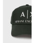 Armani Exchange Шапка в червено с апликация - Pepit.bg