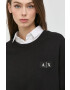 Armani Exchange Суичър мъжки в черно с принт - Pepit.bg