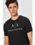 Armani Exchange Тениска в черно с принт - Pepit.bg
