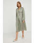 Beatrice B Копринена рокля в зелено дълъг модел разкроен модел - Pepit.bg