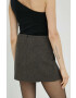 Herskind Пола с вълна в кафяво къс модел със стандартна кройка - Pepit.bg
