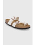 Birkenstock Джапанки Mayari дамски в кремаво с равна подметка - Pepit.bg