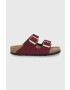 Birkenstock Кожени чехли Arizona дамски в кафяво - Pepit.bg