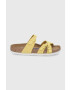 Birkenstock Кожени чехли Franca дамски в жълто - Pepit.bg