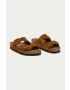 Birkenstock Кожени чехли в тъмносиньо - Pepit.bg