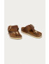 Birkenstock Кожени джапанки дамски в кафяво с равна подметка - Pepit.bg