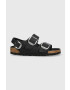 Birkenstock Кожени сандали Milano в черно - Pepit.bg