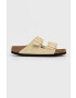 Birkenstock Велурени чехли Arizona дамски в бежово - Pepit.bg