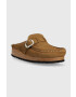 Birkenstock Велурени чехли Buckley Shearling в кафяво - Pepit.bg