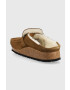 Birkenstock Велурени чехли Buckley Shearling в кафяво - Pepit.bg