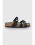 Birkenstock Велурени чехли Franca дамски в черно - Pepit.bg