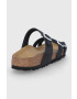 Birkenstock Велурени чехли Franca дамски в черно - Pepit.bg