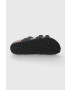 Birkenstock Велурени чехли Franca дамски в черно - Pepit.bg