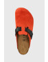 Birkenstock Велурени чехли в оранжево Boston - Pepit.bg