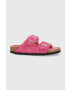 Birkenstock Велурени чехли Arizona в розово 1025554 - Pepit.bg