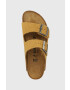 Birkenstock Велурени чехли Arizona в кафяво 1026097 - Pepit.bg