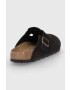 Birkenstock Велурени чехли Boston в кафяво - Pepit.bg