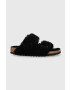 Birkenstock Вълнени пантофи Arizona BB Shearling в черно - Pepit.bg