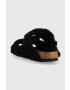 Birkenstock Вълнени пантофи Arizona BB Shearling в черно - Pepit.bg