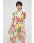 Blugirl Blumarine Копринена рокля къс модел разкроен модел - Pepit.bg