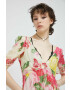 Blugirl Blumarine Копринена рокля къс модел разкроен модел - Pepit.bg