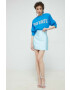 Blugirl Blumarine Пола в синьо къс модел със стандартна кройка - Pepit.bg