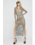 Blugirl Blumarine Рокля в черно дълъг модел със стандартна кройка - Pepit.bg