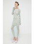 Blugirl Blumarine Рокля в синьо дълъг модел със стандартна кройка - Pepit.bg