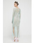 Blugirl Blumarine Рокля в синьо дълъг модел със стандартна кройка - Pepit.bg