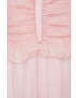 Blugirl Blumarine Рокля с коприна в розово къс модел разкроен модел - Pepit.bg