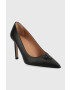 Boss Кожени обувки с висок ток Janet в черно 50488242 - Pepit.bg
