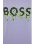 Boss Orange Памучна тениска BOSS в лилаво с принт - Pepit.bg