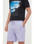 Boss Orange Памучен къс панталон BOSS BOSS CASUAL в лилаво - Pepit.bg