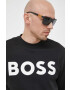 Boss Orange Памучен суичър в черно с принт - Pepit.bg