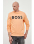 Boss Orange Памучен суичър в оранжево с принт - Pepit.bg