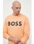 Boss Orange Памучен суичър в оранжево с принт - Pepit.bg