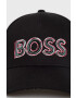 Boss Green Памучна шапка BOSS Boss Athleisure в черно с принт - Pepit.bg