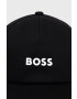 Boss Orange Памучна шапка BOSS Casual в черно с апликация - Pepit.bg