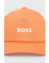 Boss Orange Памучна шапка BOSS Casual в червено с апликация - Pepit.bg