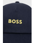 Boss Orange Памучна шапка BOSS Casual в тъмносиньо с апликация - Pepit.bg