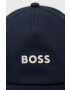 Boss Orange Памучна шапка с козирка BOSS CASUAL в черно с апликация - Pepit.bg