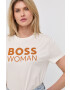 Boss Памучна тениска в бяло - Pepit.bg