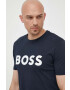 Boss Orange Памучна тениска BOSS BOSS CASUAL в синьо с принт - Pepit.bg