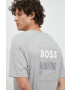 Boss Green Памучна тениска BOSS в сиво с принт - Pepit.bg