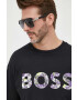Boss Green Памучна тениска BOSS в черно с принт - Pepit.bg