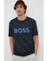 Boss Green Памучна тениска BOSS в черно с принт - Pepit.bg