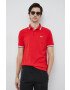 Boss Green Памучна тениска с яка BOSS BOSS ATHLEISURE в червено - Pepit.bg